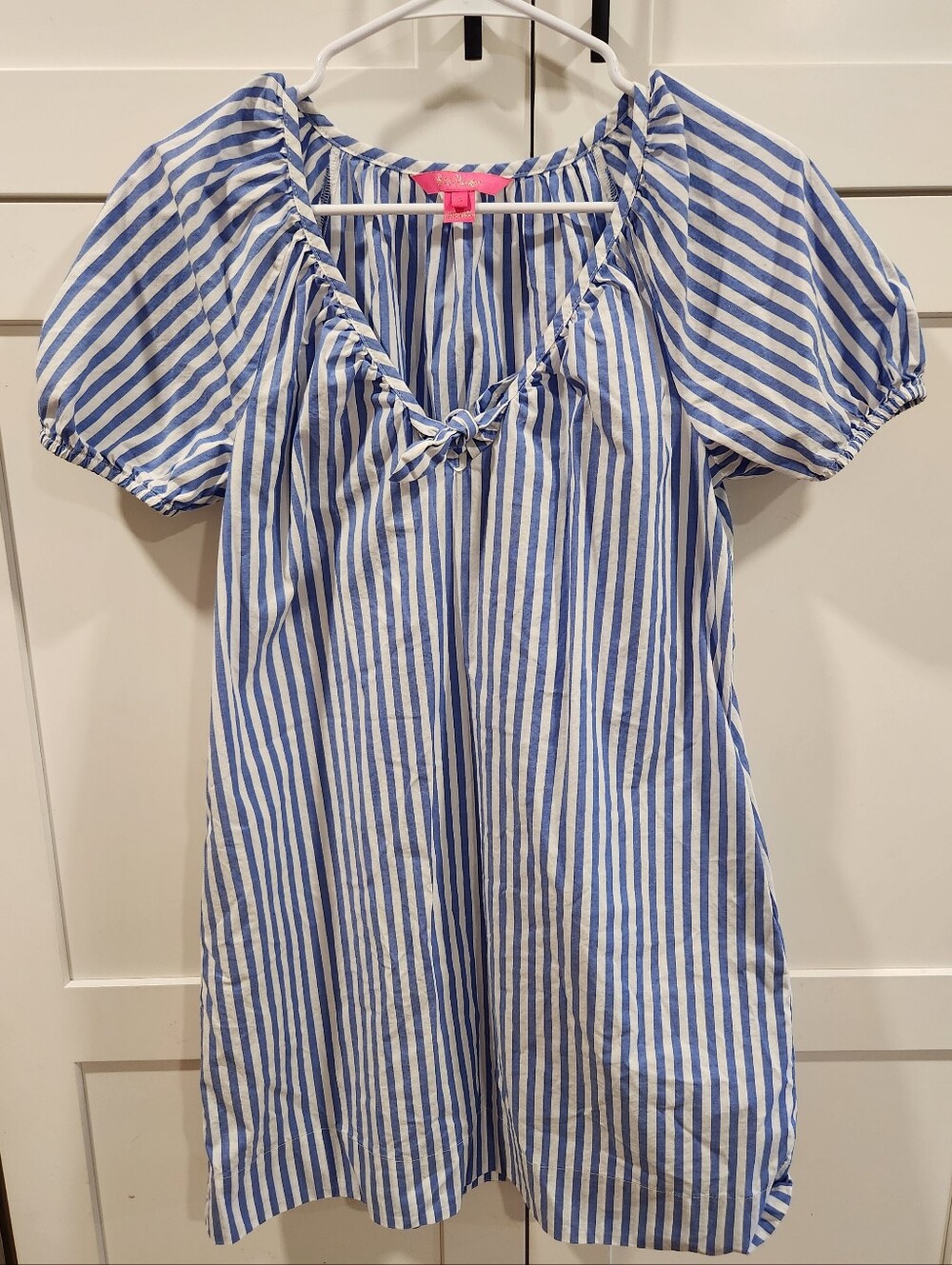 Lilly Pulitzer Blue and White Striped Tie-Front Dress